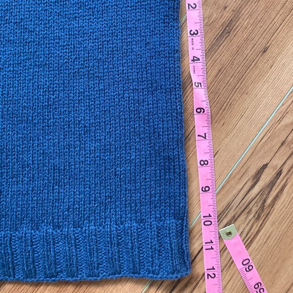 Blue Lace Front Tee Hand knit Small - Picture 9 of 10
